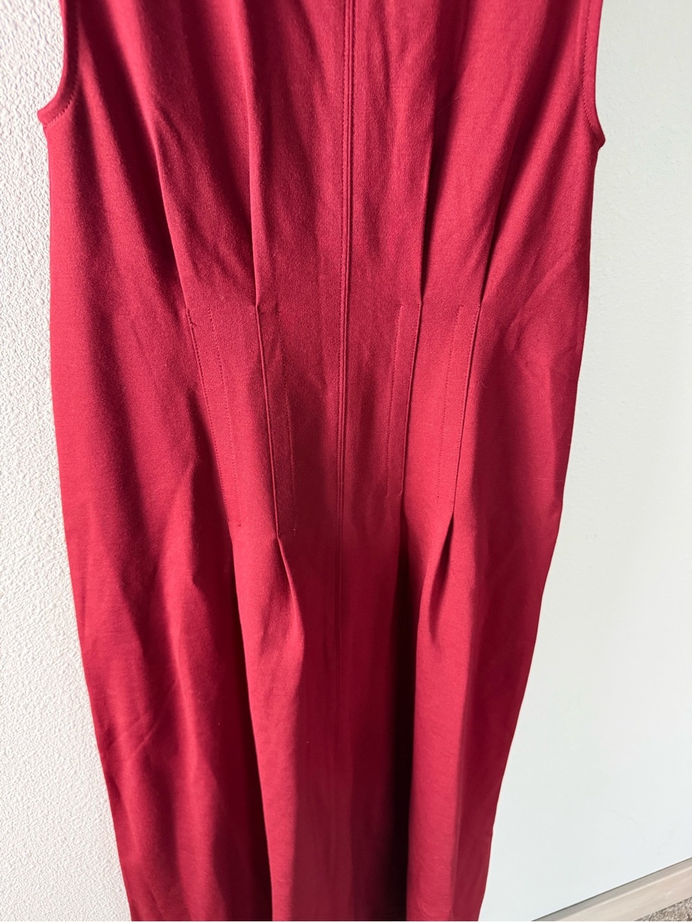 New J. Crew Nadia Ponte Sleeveless Dress Midi Bordeaux Berry Women’s Size Small - Picture 5 of 14